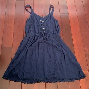 Navy front tie mini dress (size M)